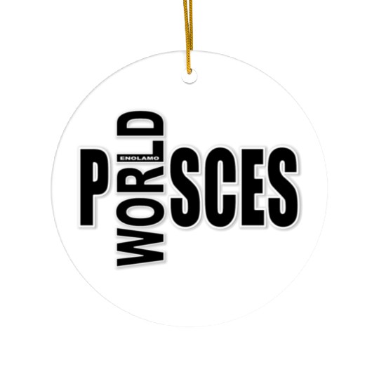 pisces WORLD bw Ceramic Ornaments