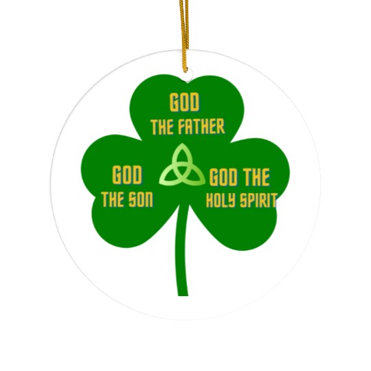 Holy Trinity Shamrock St Patrick Religious Ceramic Ornaments