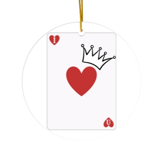 love you on playing card Ceramic Ornaments