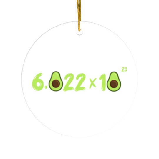 Funny Avocado Avogadro' Number Ceramic Ornaments