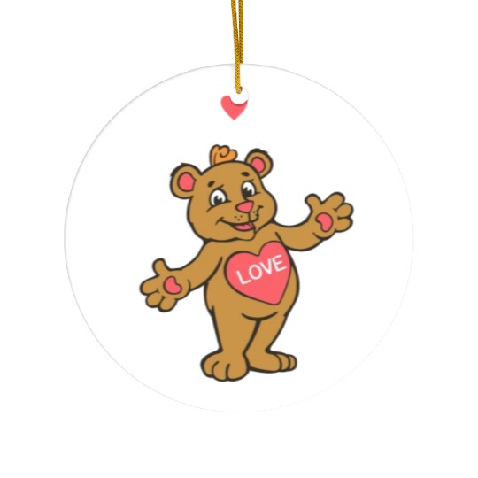 Free Hugs Teddy Bear Ceramic Ornaments