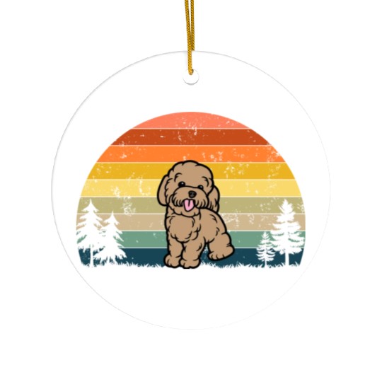 Cute Poodle Dog Breed Retro Vintage Poodle Ceramic Ornaments