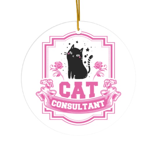 Cat Consultant Crazy Cat Lover Ceramic Ornaments