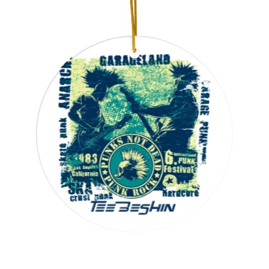 Punk Rock Skull Guitar Concert Ceramic Ornaments