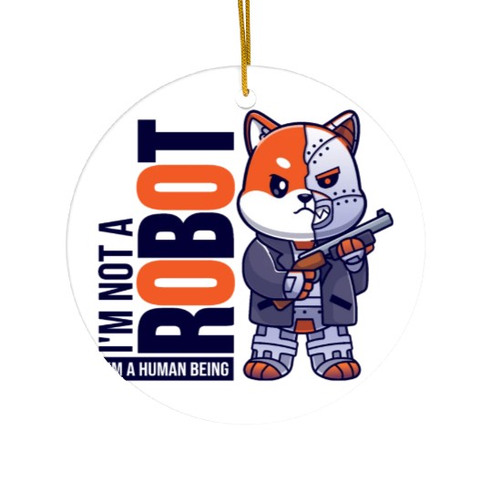 I'm Not A Robot I'm A Human Being Ceramic Ornaments