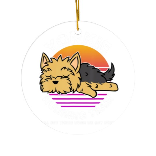 Funny Yorkie Running Team Ceramic Ornaments