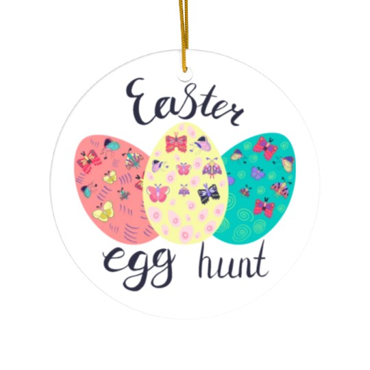 Easter Egg hunt Sublimation Ceramic Ornaments