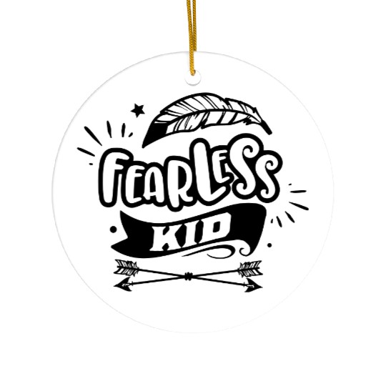 Fearless kid Ceramic Ornaments