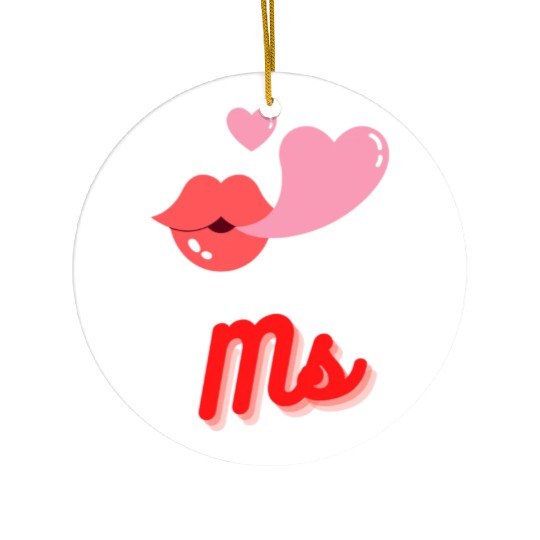 Miss, her, us Ceramic Ornaments