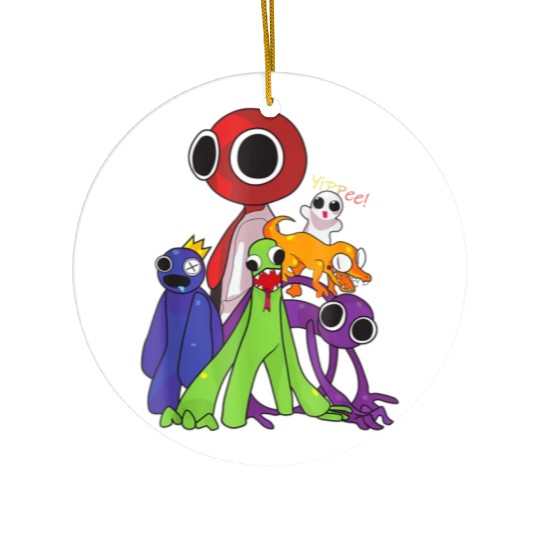 Rainbow Friends blue red orange green Ceramic Ornaments