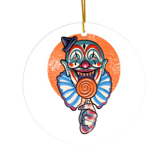 Horror Candy Corn Clown Ceramic Ornaments