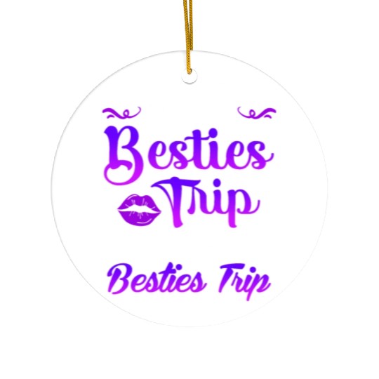Besties Trip Friends Summer Vacation Spring Break Ceramic Ornaments