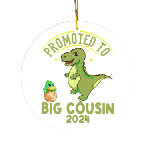 Promoted To Big Cousin Est 2024 , Funny Cousins Ceramic Ornaments