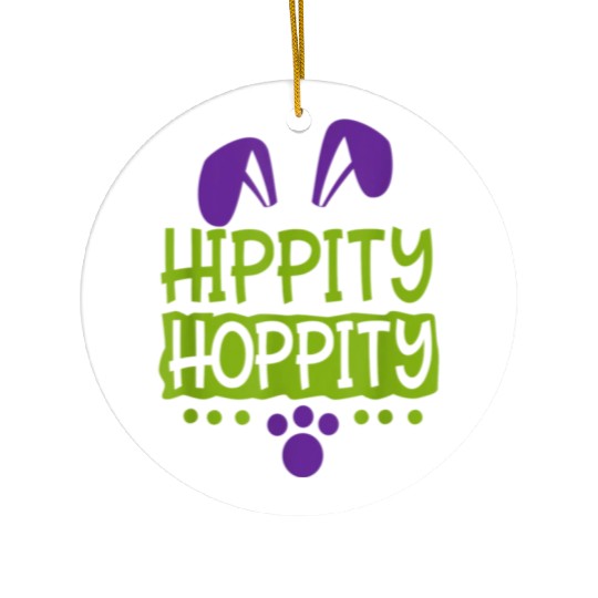 Cute Sunday School or Egg Hunt Hippity Hoppity Ceramic Ornaments