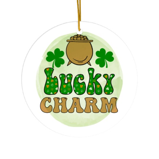 LuckyPatricks Day Sublimation Ceramic Ornaments