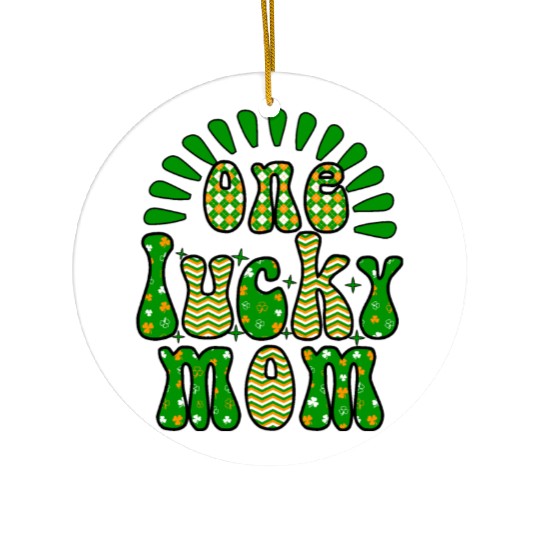 One luckyPatricks Day Sublimation Ceramic Ornaments