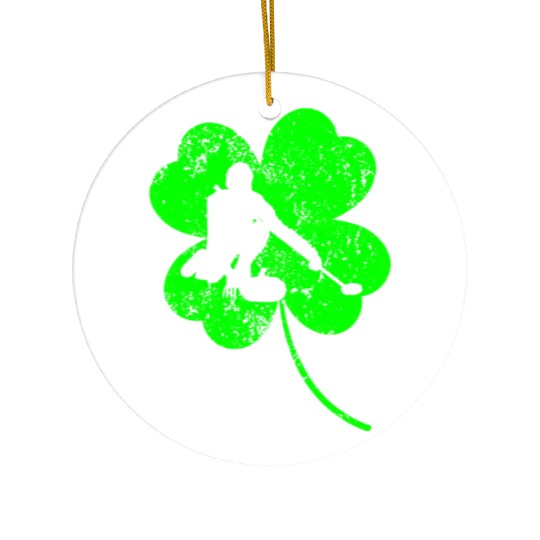 Curling St. Patrick's day shamrock Ceramic Ornaments