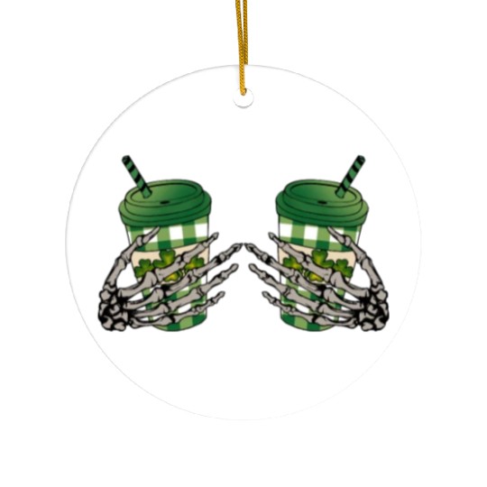 Skeleton Hand Patricks day Graphics Ceramic Ornaments
