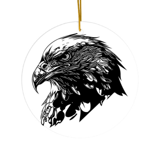 Elegant Eagle In Vintage T Tattoo Style Ceramic Ornaments