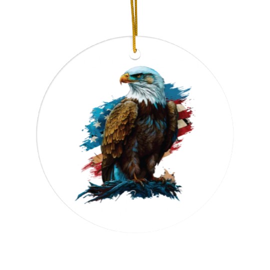 America is Worth Fighting For American Bald Eagle Ceramic Ornaments