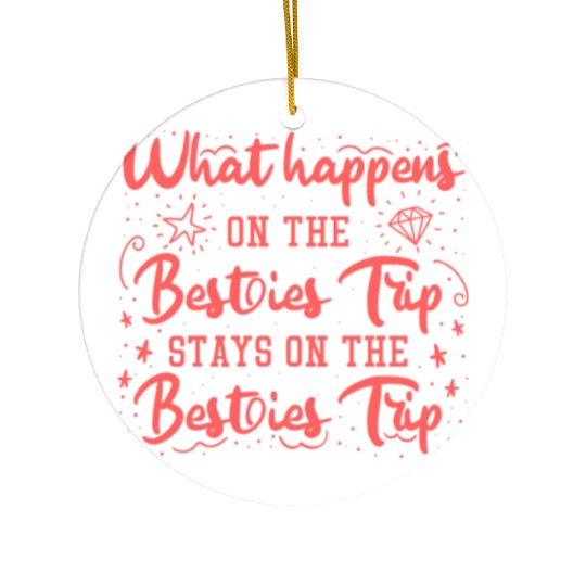 Besties Trip Vacation with Friends Spring Break Ceramic Ornaments