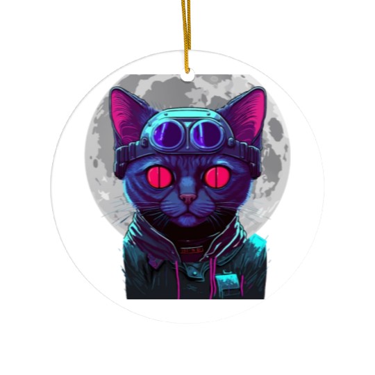 SPACE CAT 1 Ceramic Ornaments