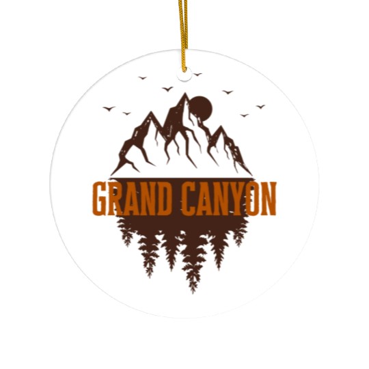 grand canyon retro mountain Ceramic Ornaments