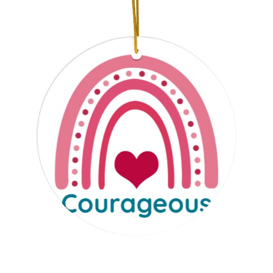 Courageous Viva Magenta Boho Rainbow Ceramic Ornaments