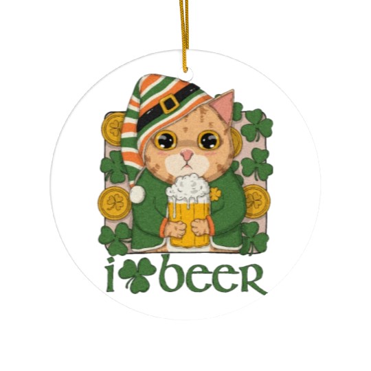 I Love Beer Ceramic Ornaments