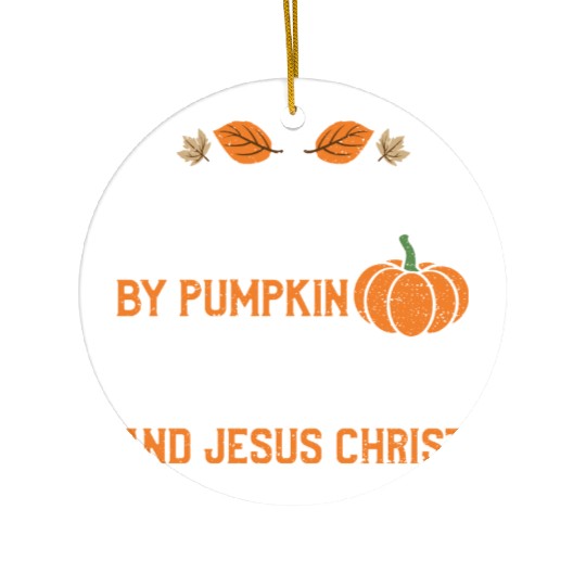 Powered By Pumpkin Spice And Jes... Ceramic Ornaments