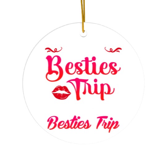 Besties Trip Friends Summer Vacation Spring Break Ceramic Ornaments