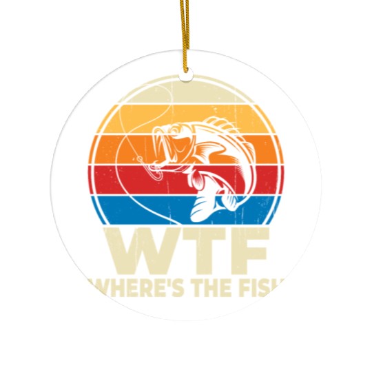 WTF wheres the fish Ceramic Ornaments