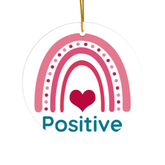 Positive Viva Magenta Boho Rainbow Ceramic Ornaments