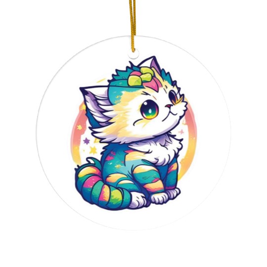 Cute Chibi Kitten Ceramic Ornaments