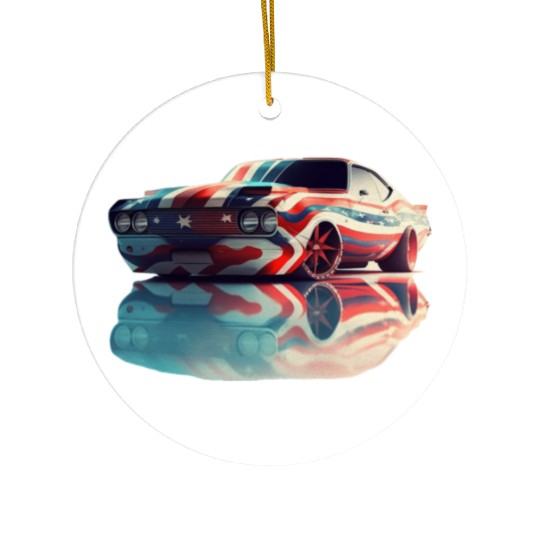 American pride and raw horsepower Ceramic Ornaments