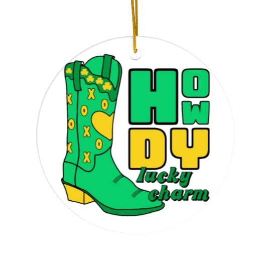 Howdy Lucky Charm St Patrick Day Apparel Ceramic Ornaments