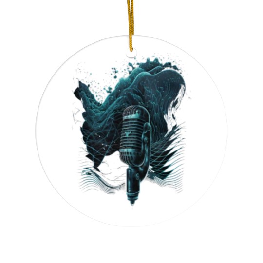 AV Technician Sound Waves Microphone Audio Music Ceramic Ornaments