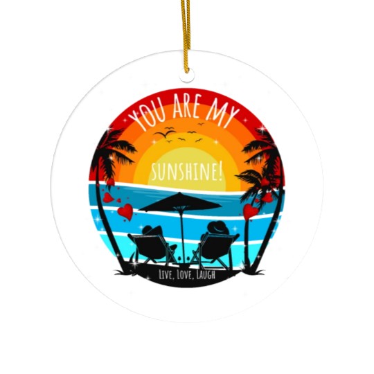 You are my Sunshine Sunset Palms Ceramic Ornaments