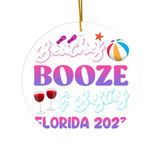 Beach Booze Besties Florida Vacation Spring Break Ceramic Ornaments