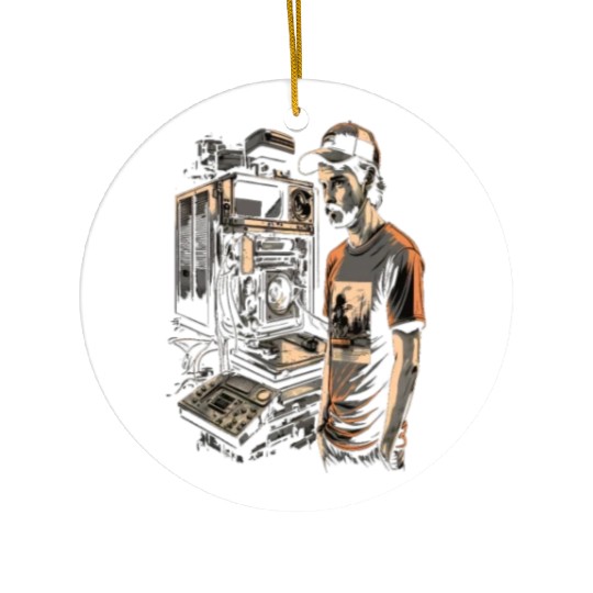 AV Technician Audiovisual Projector and Screen AV Ceramic Ornaments