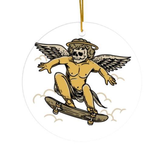 Cupid Skateboard Ceramic Ornaments