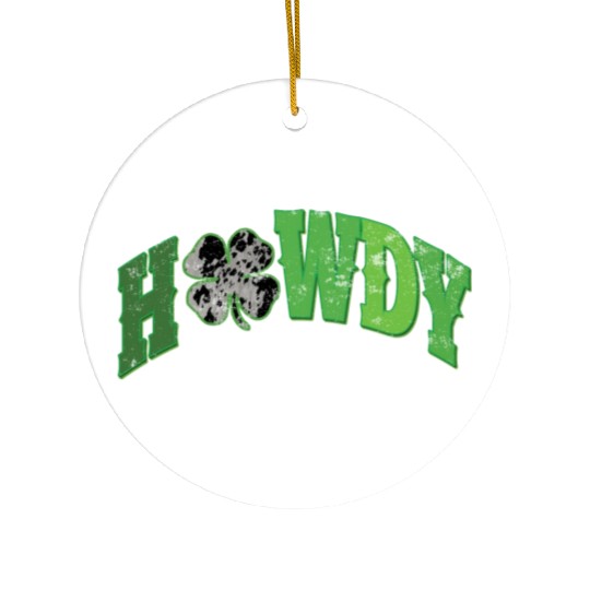 Howdy Western St Patricks Day Ceramic Ornaments