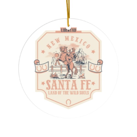 santa fe new mexico wild west town Ceramic Ornaments