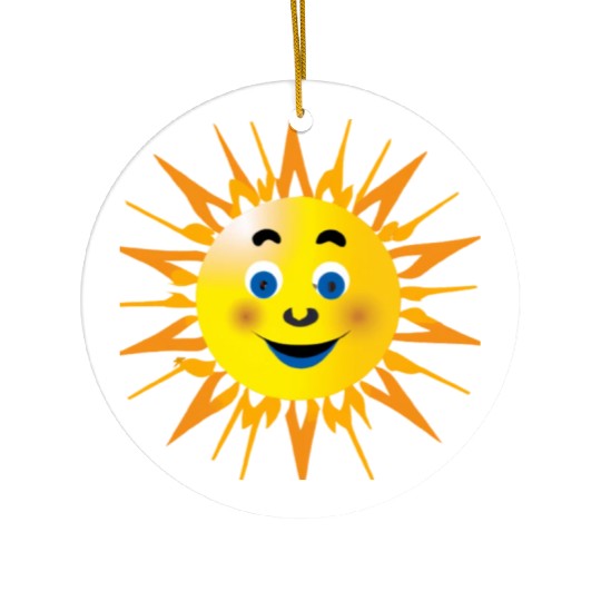 the smiling sun Ceramic Ornaments
