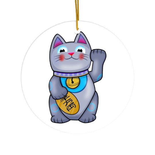 Cute Helpful Maneki Neko Lucky Cat Ceramic Ornaments