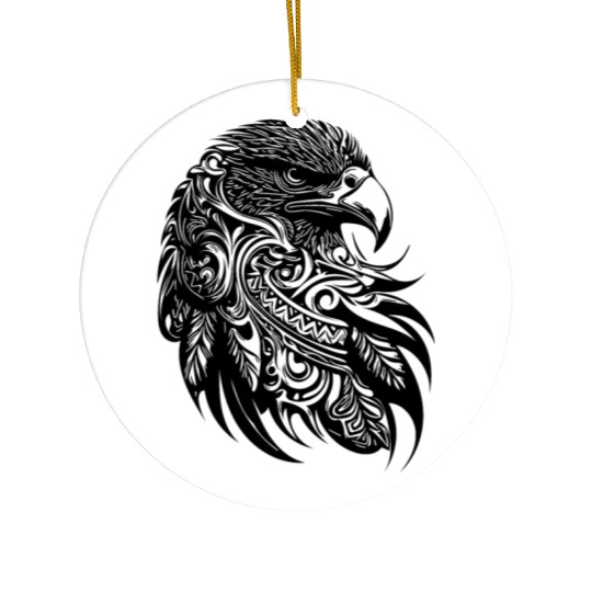 Tattoo Eagle Tribal Style Ceramic Ornaments