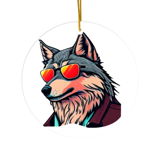 Wolf the Cool Ceramic Ornaments
