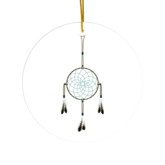 native american dreamcatcher green Ceramic Ornaments