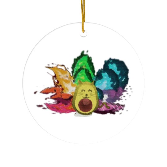 Avogato Avocado Cat Cat Vegan Ceramic Ornaments