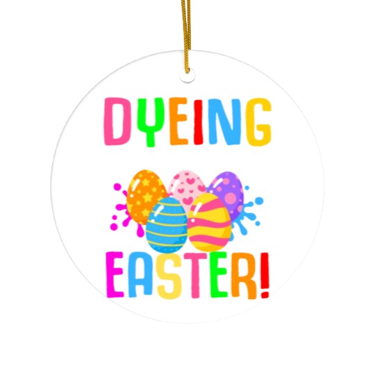 Easter Colorful Egg Dye Rabbit Egg Hunt Ceramic Ornaments